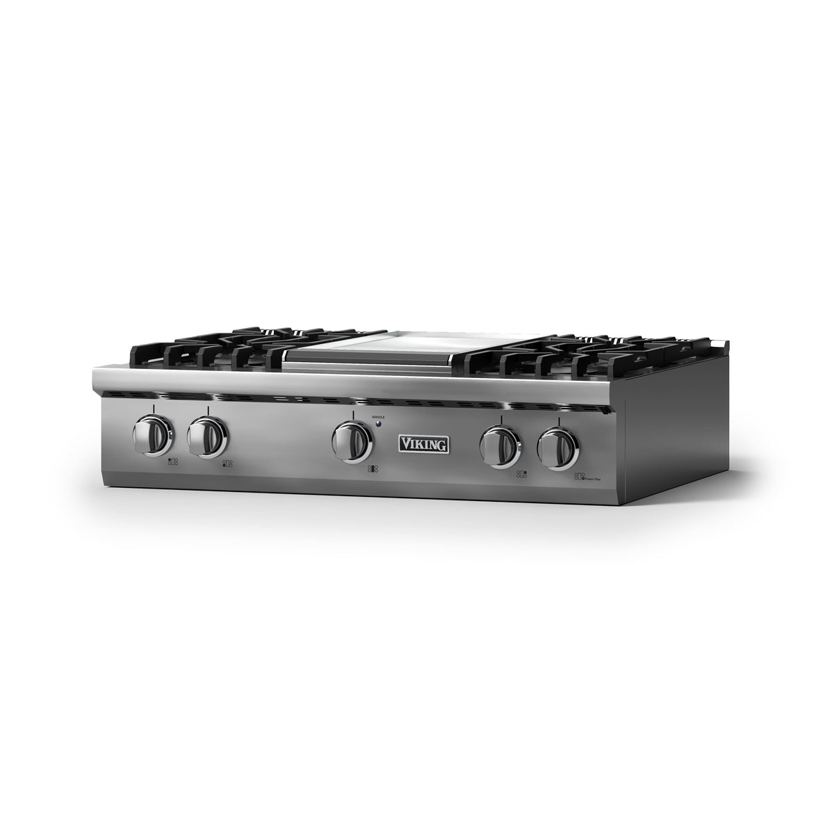 Viking - 36"W. Pro5S 4 Burner Built-in Gas Sealed Burner Rangetop-Stainless Steel - Stainless Steel