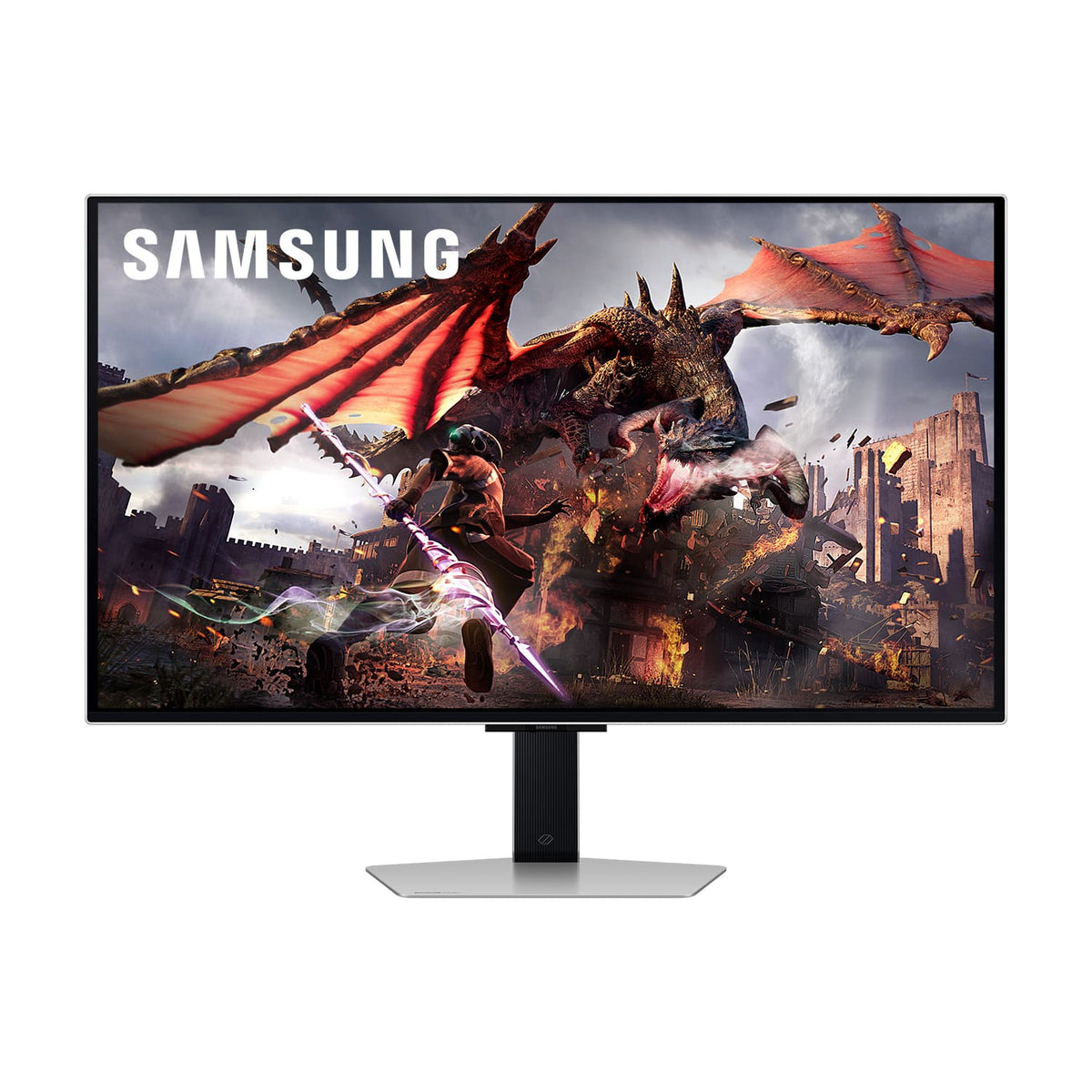 Samsung - 32" Odyssey OLED G8 (G80SD) 4K UHD 240Hz 0.03ms Smart Gaming Monitor with HDR - Silver