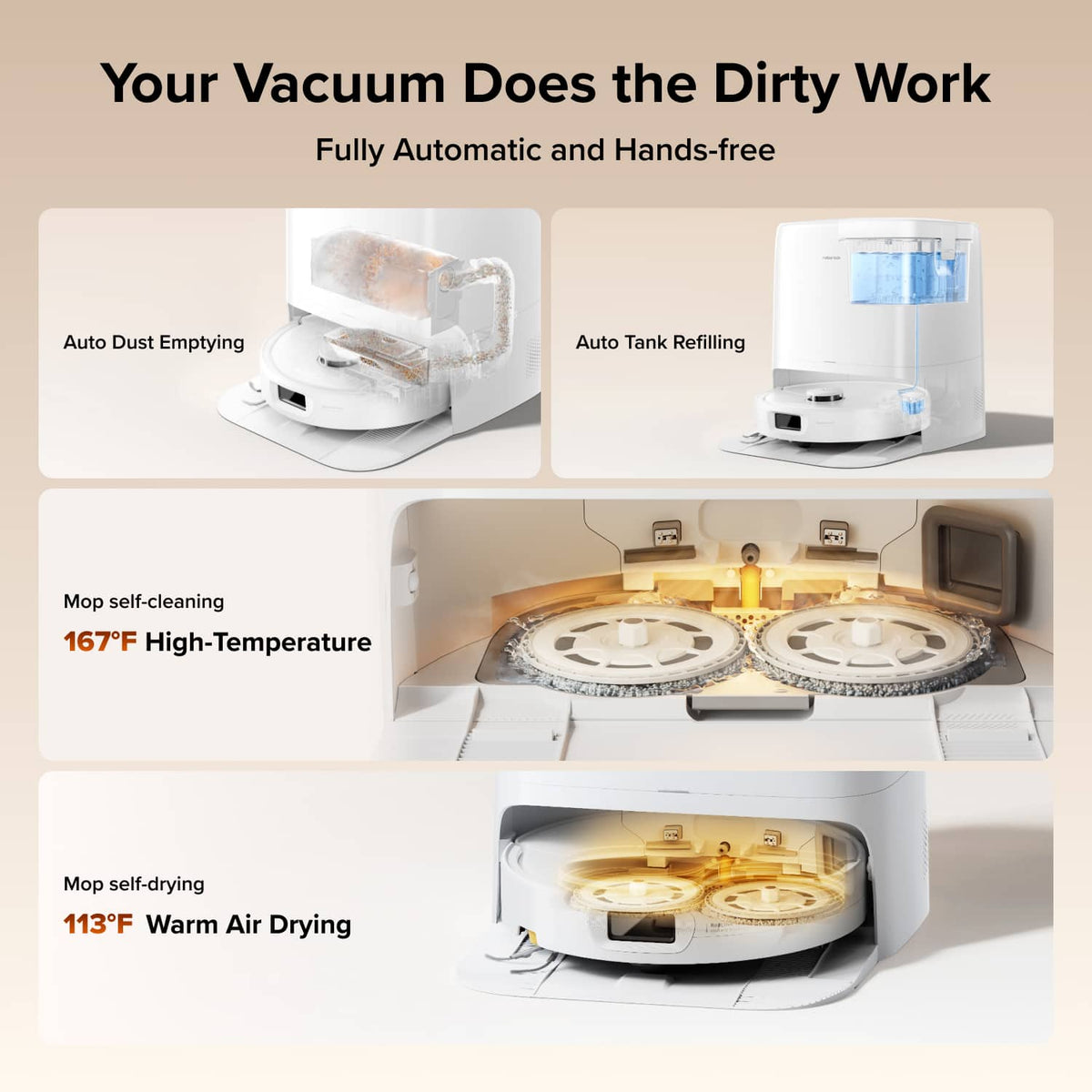Roborock - Qrevo 2 ProX Robot Vacuum and Mop with 25,000Pa Suction - White