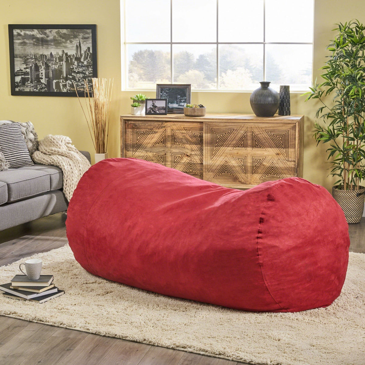 Jasper - Traditional Cylindrical Suede Bean Bag