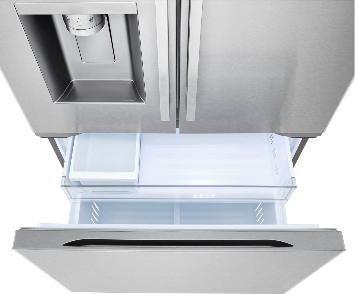 LG - 36-in Counter-Depth MAX 23.7 Cu. Ft. French Door Smart Refrigerator with Zero Clearance - Stainless Steel