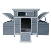 Chicken Coop, Large Outdoor Hen House With Run And Nesting Box Poultry Cage, Rabbit Hutch - Grayish Purple