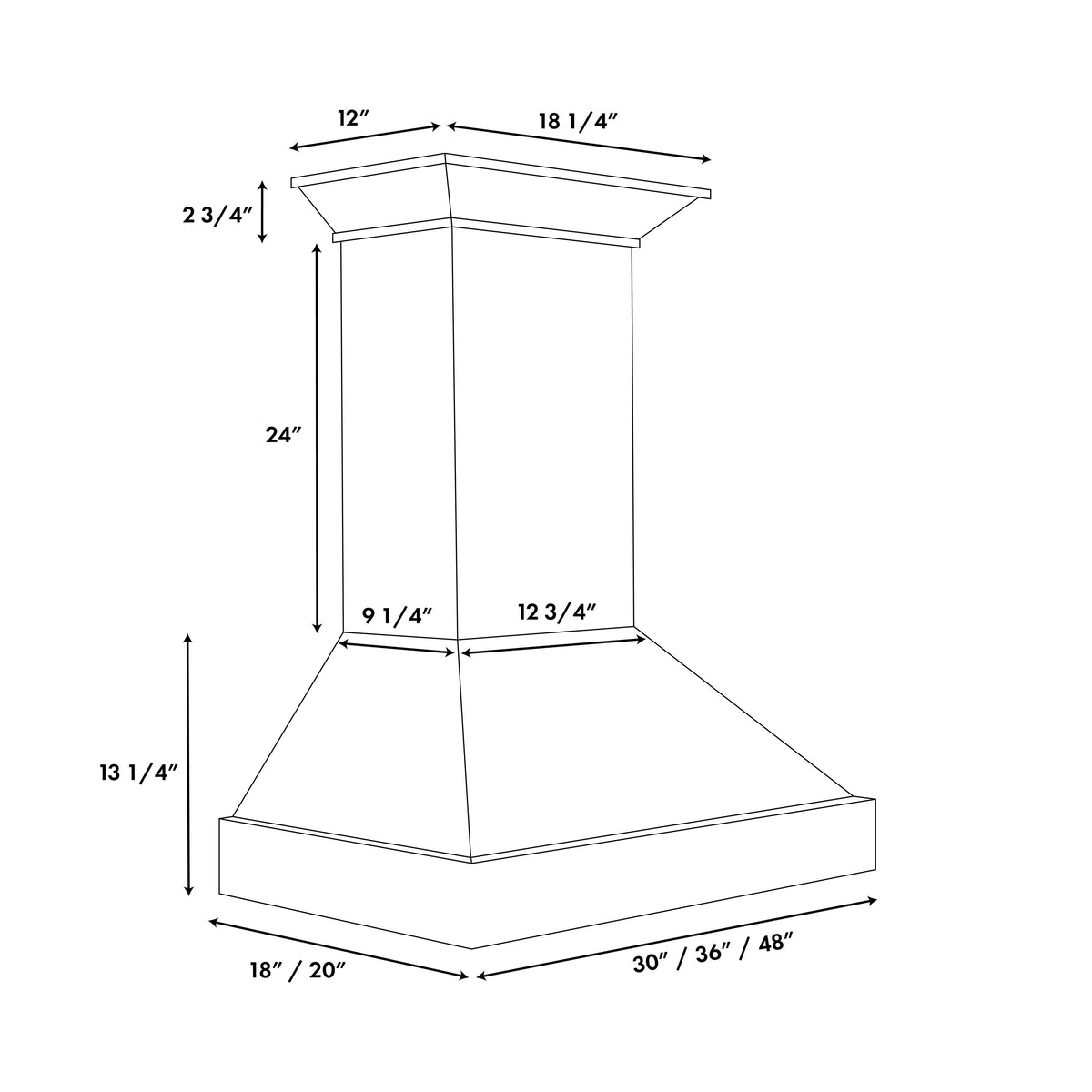 ZLINE - 48 inches - Convertible & Recirculating - Wall Range Hood - Smooth Bright White Finish
