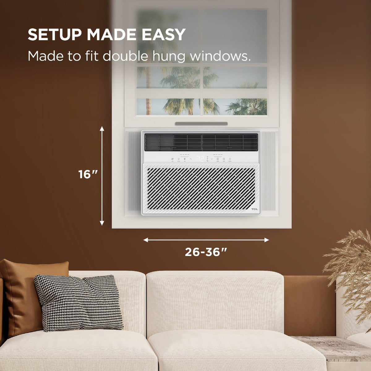 TCL - 550 Sq. Ft. 12,000 BTU Smart Window Air Conditioner, Digital, Remote Included with Remote - White