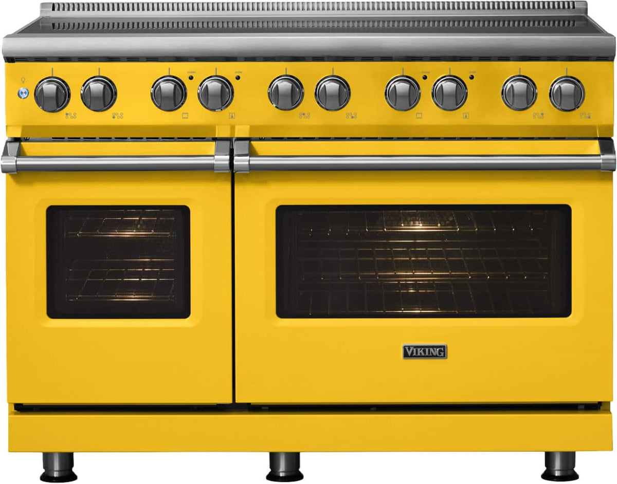 Viking - 48 in. Wide 6 Elements Pro 5 Series 7.3 Cu. Ft. Freestanding 6 Element Induction Convection Range - Daffodil