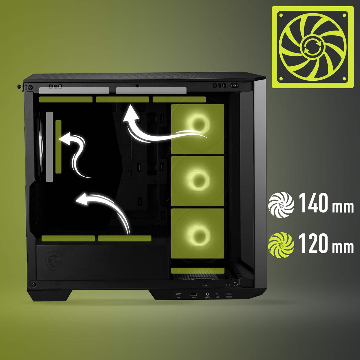 MSI - MAG PANO 100R PZ ATX Mid-Tower PC Case - Black