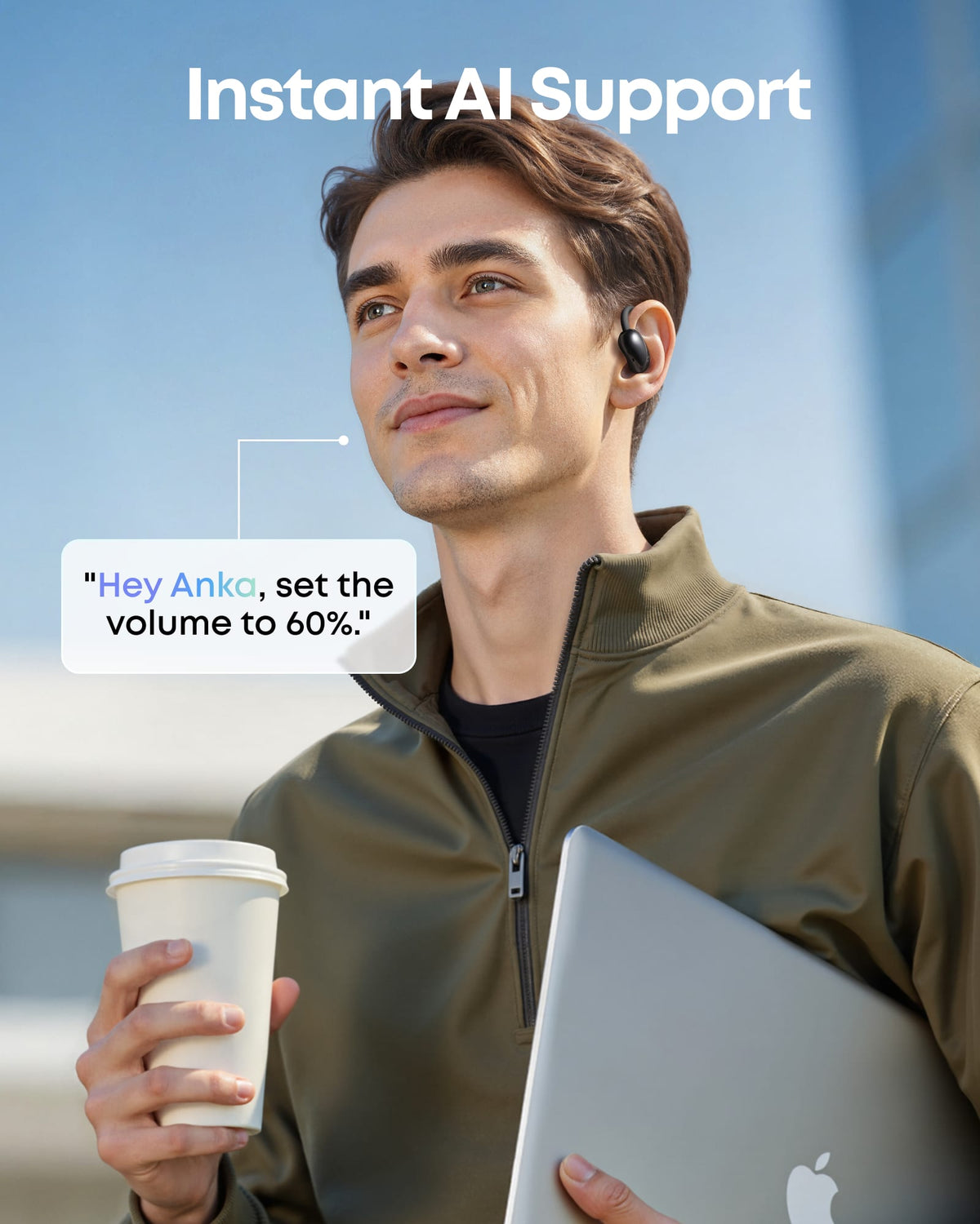 Soundcore - by Anker AeroFit 2 A.I. Assistant Open-Ear Bluetooth Headphones with Real-Time Translation and Adjustable Ear Hooks - Obsidian Black
