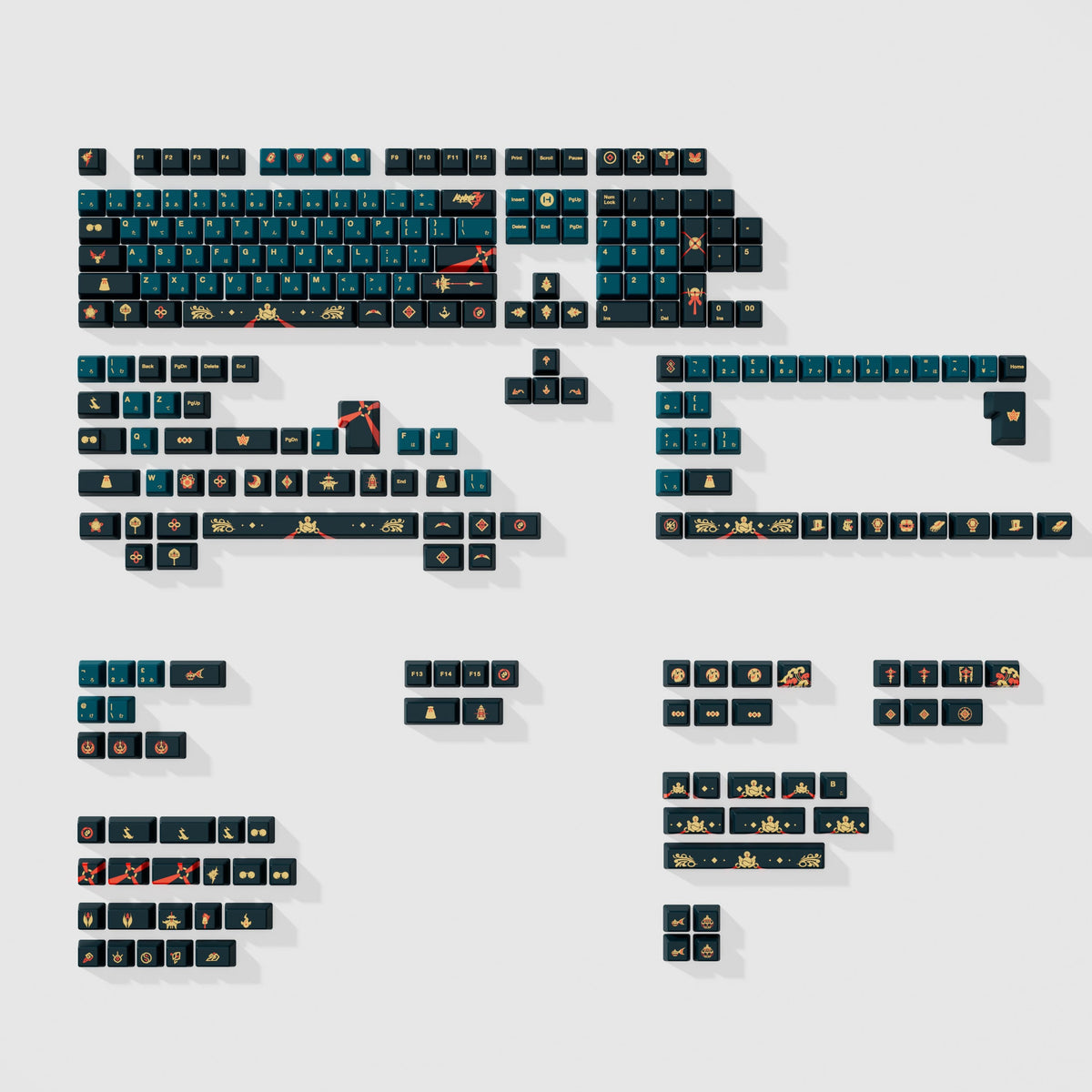 HYTE - Official Songque "Shadowdimmer" Keycap Set and Encased Fortune Desk Pad Bundle - Green