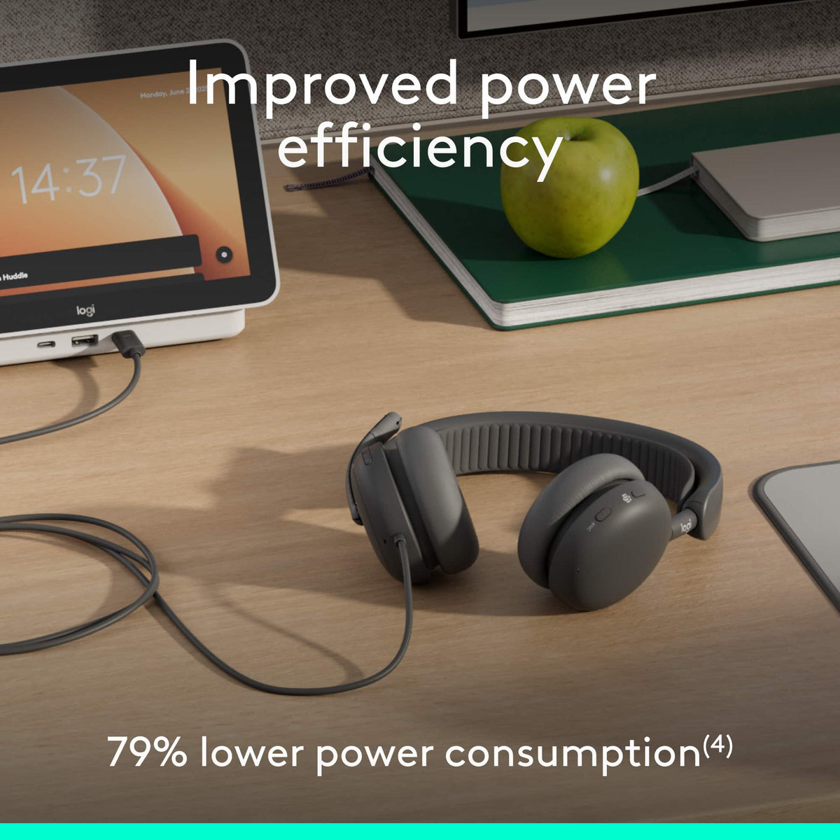 Logitech - Zone Wired 2 Noise-Canceling Headset for Business Microsoft Teams Certified USB C with USB A Adapter - Graphite