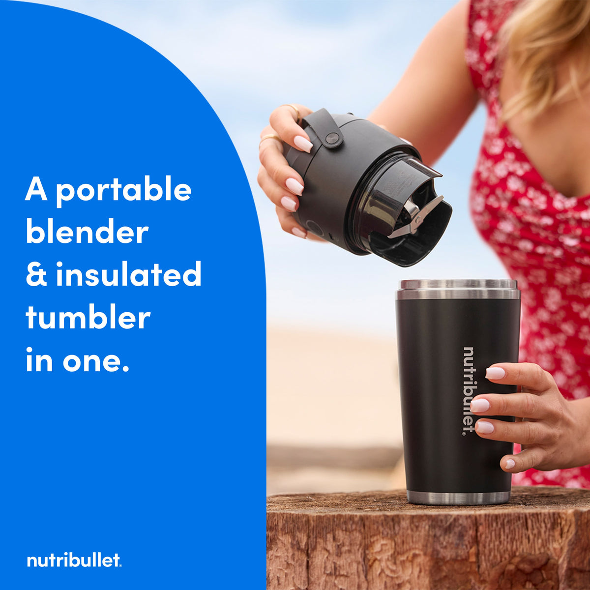 NutriBullet - Flip Insulated Portable Blender - Black