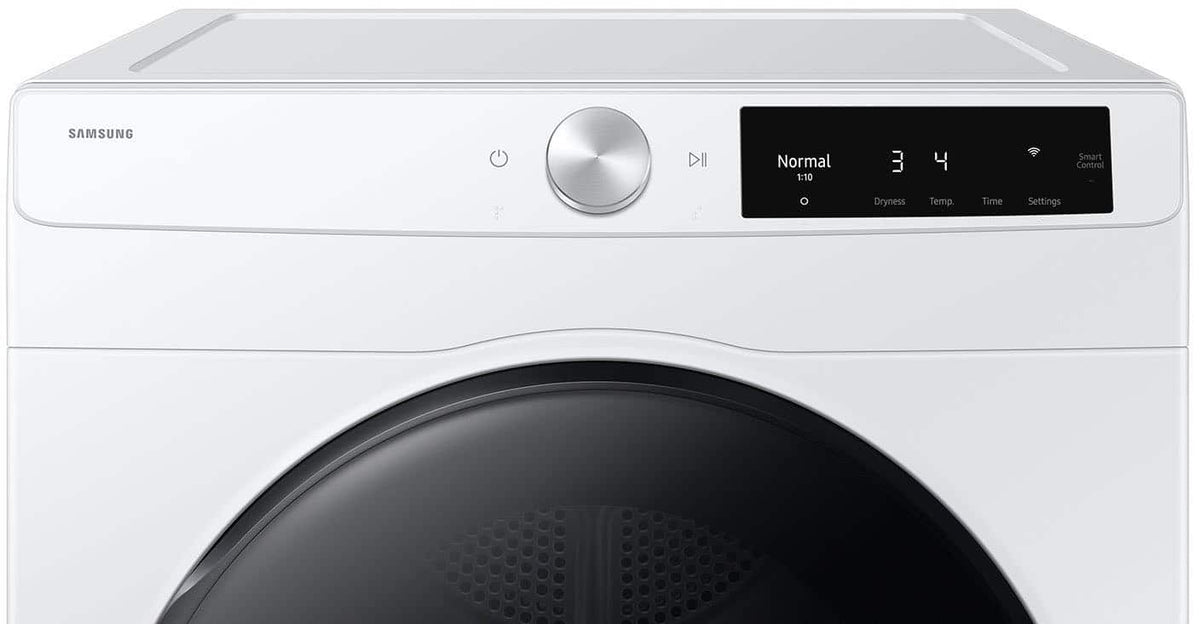 Samsung - 4.0 cu. ft. Electric Dryer with AI Smart Dial and Wi-Fi Connectivity - White