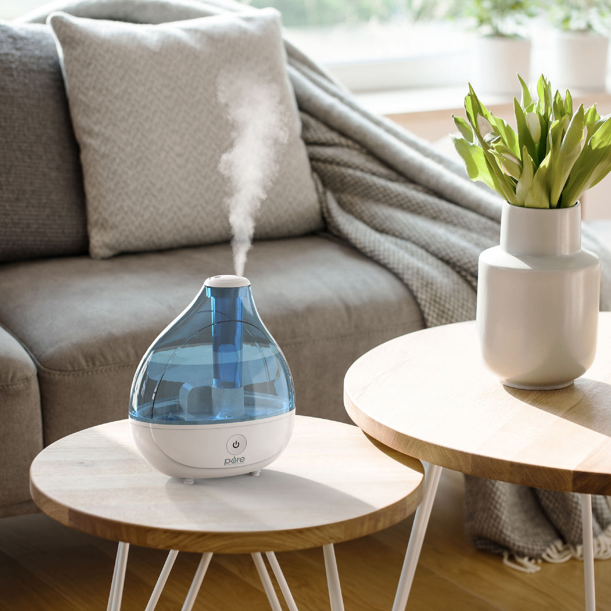 Pure Enrichment - 1.5L Tank Humidifier and Night Light - White