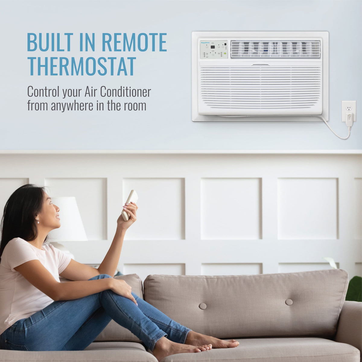 Keystone - 14,000 BTU 230V Through-the-Wall Air Conditioner with 10,600 BTU Supplemental Heat Capability - White
