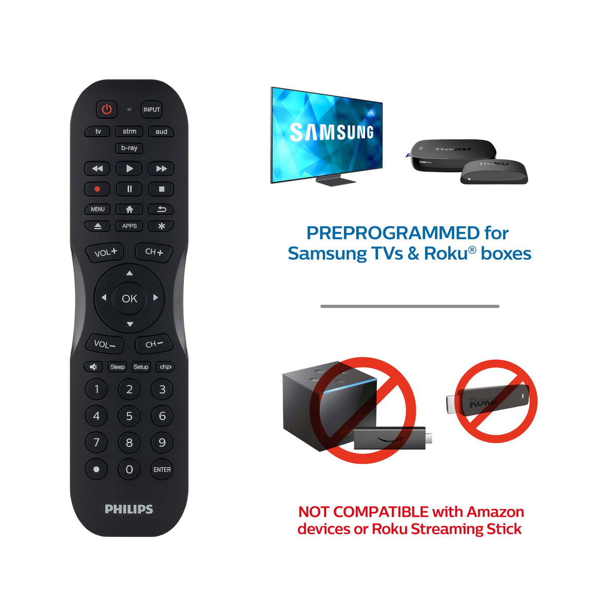 Philips - 4 Device Remote Control - Matte Black
