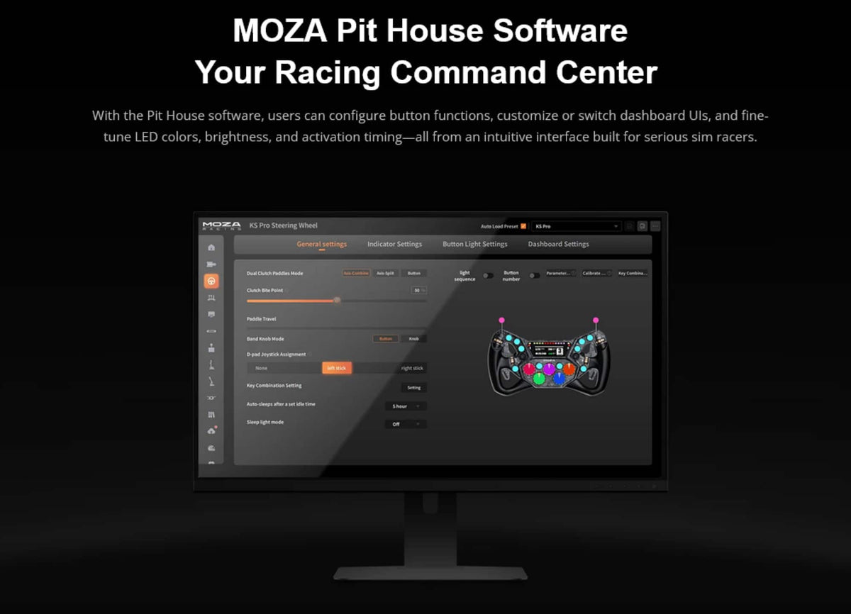 Moza Racing - KS Pro Sim Racing Steering Wheel for Windows - Black