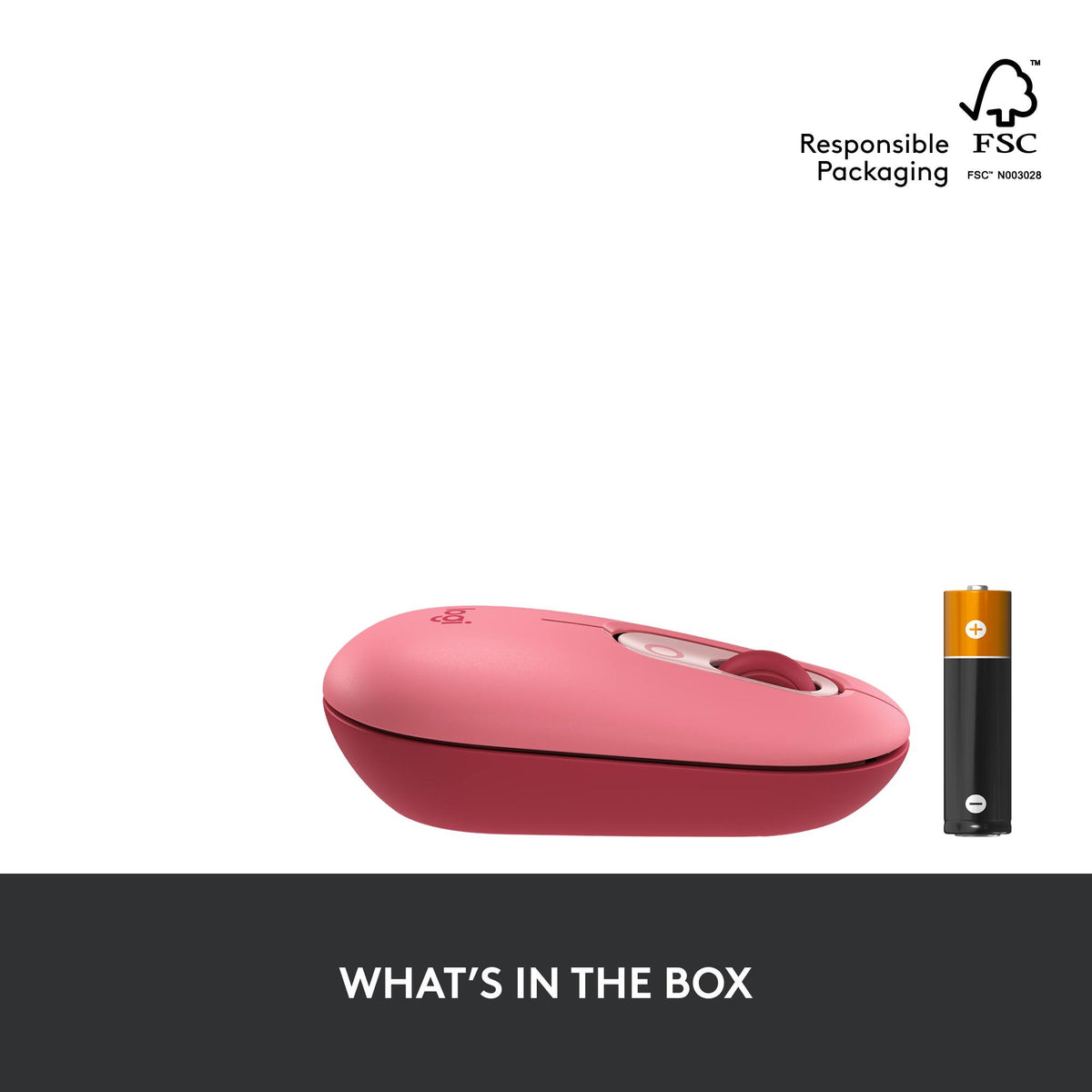 Logitech - POP Mouse Wireless Bluetooth Optical Ambidextrous Mouse with Customizable Emojis - Wireless - Heartbreaker Rose
