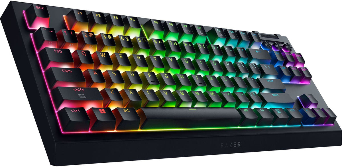 Razer - BlackWidow V4 TKL HyperSpeed Wireless Mechanical Orange Switch Gaming Keyboard with Hot-Swappable Design - Black
