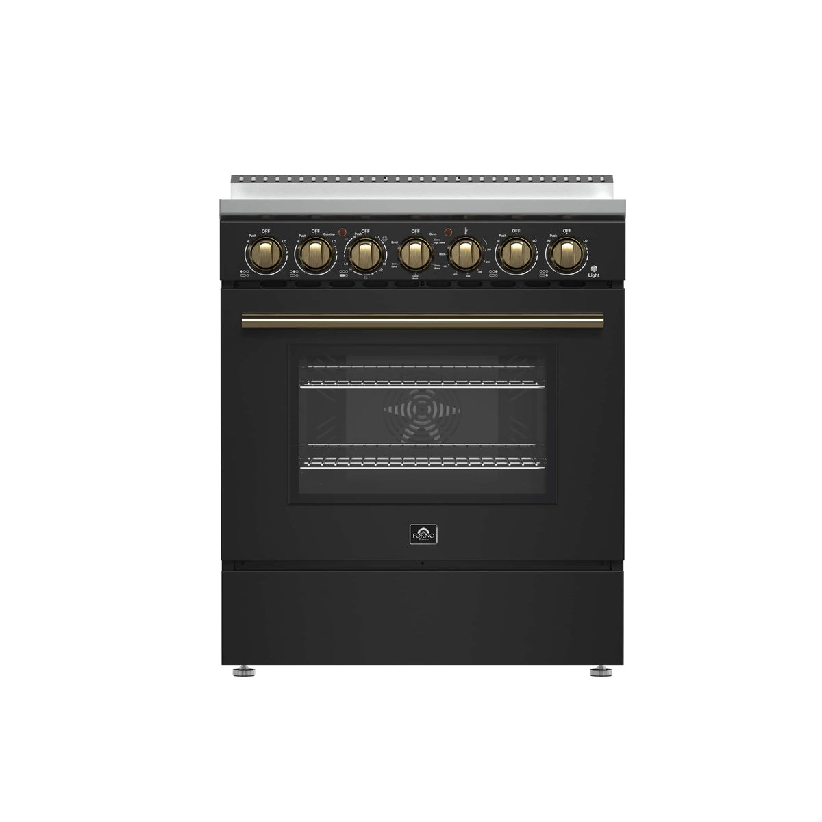 Forno Appliances - 30 in. Wide 5 Elements Paolo 4.38 cu. ft. Freestanding Electric True Convection Range with Warming Zone - Black
