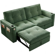 2 In 1 Convertible Sofa Bed For Living Rooms - Green