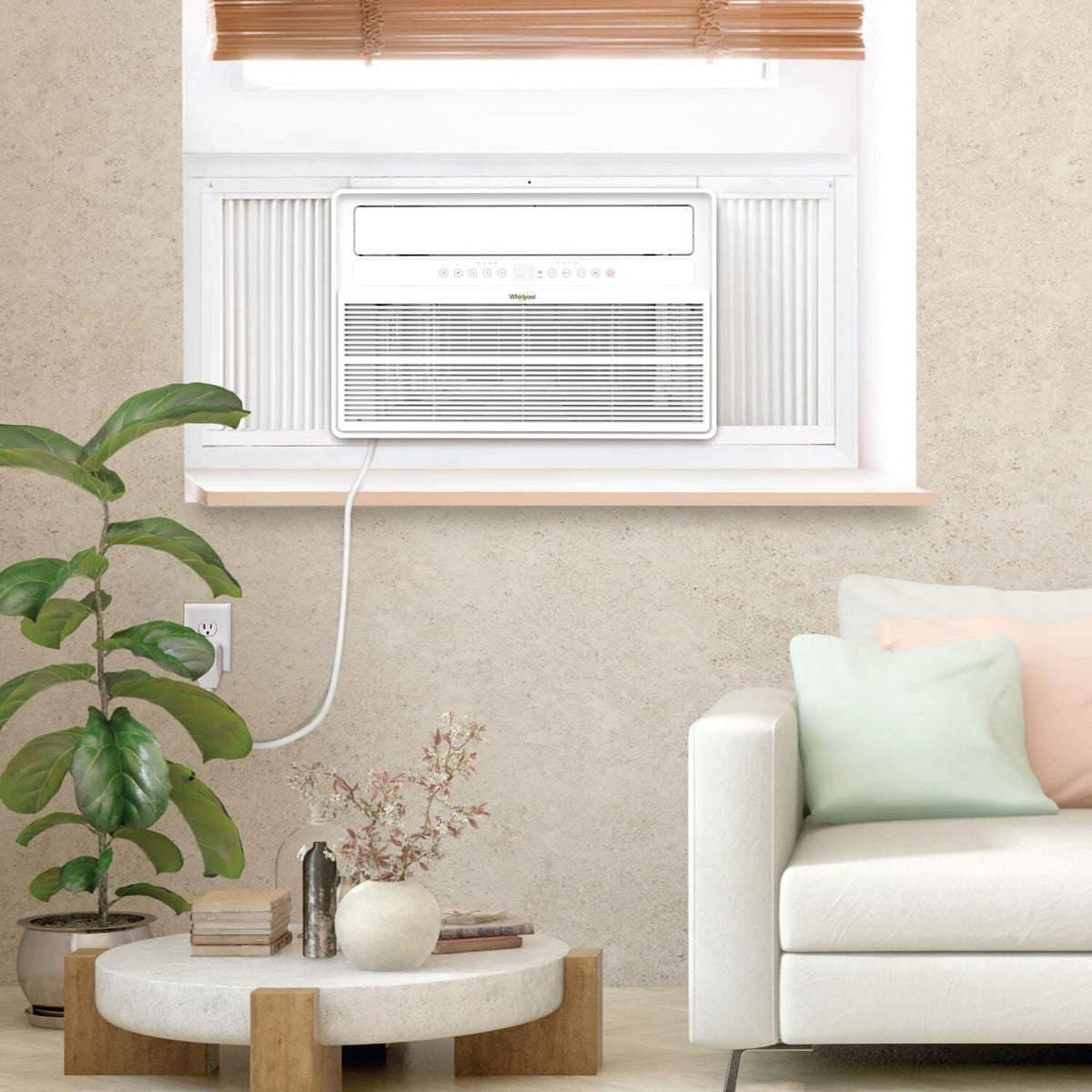 Whirlpool - 15,000 BTU Window Mounted Inverter Air Conditioner with Remote Control - White