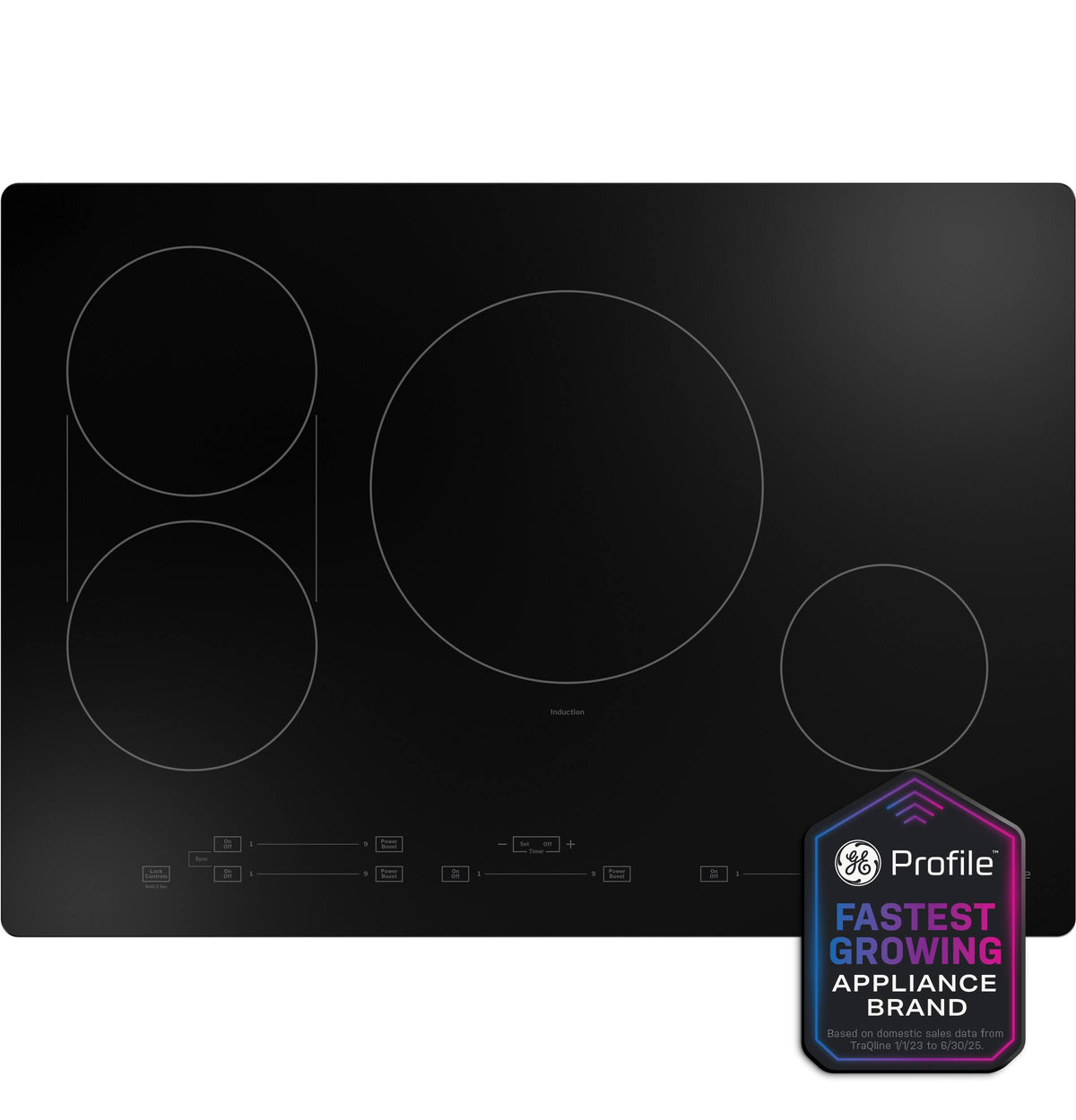 GE Profile - 30" Built-In Electric Induction Cooktop with 4 Elements, Slide Touch Controls, and Power Boost - Black