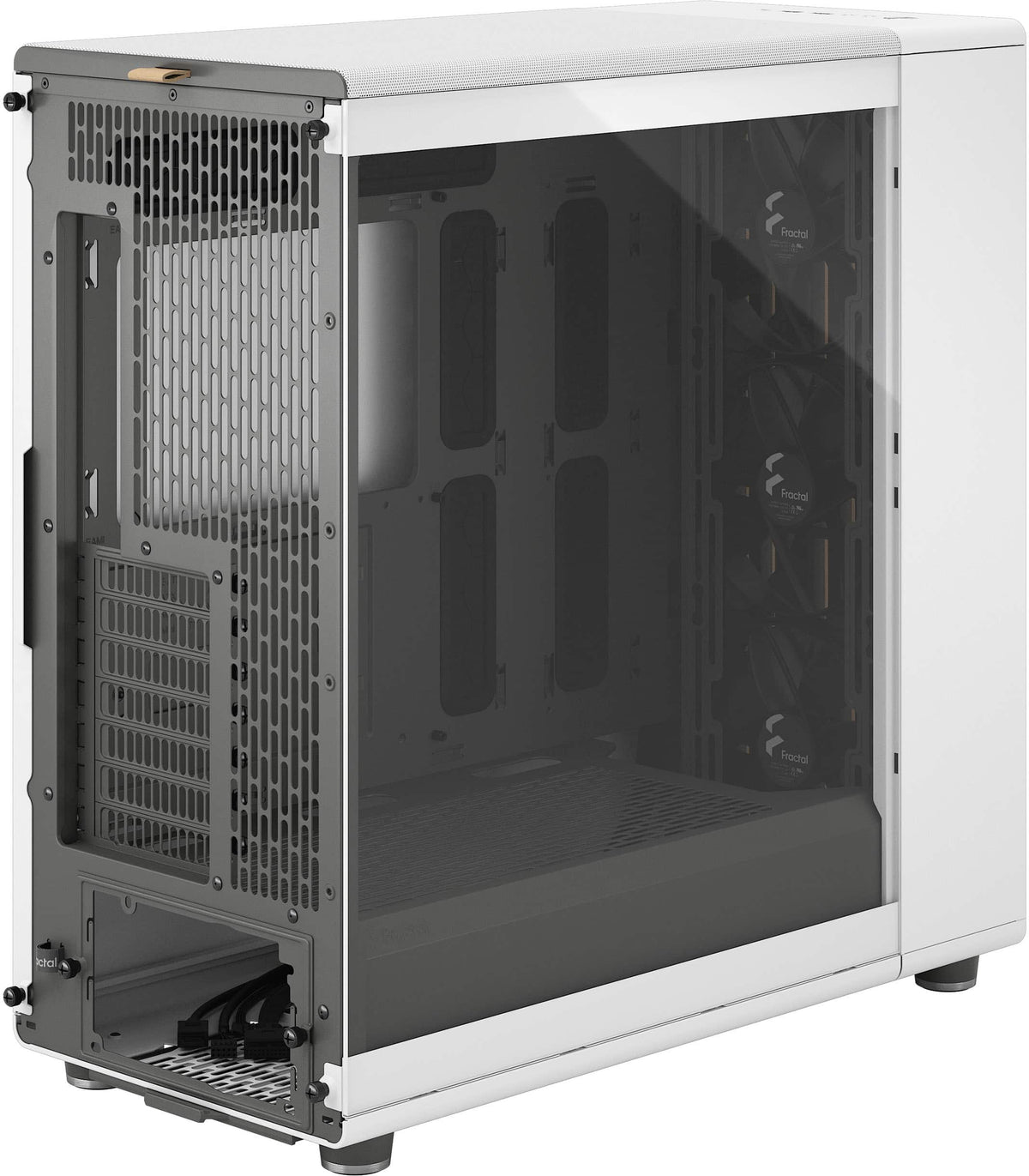 Fractal Design - North XL Chalk White Chassis with Oak Front and Clear TG Side Panel Mid-Tower PC Case - White