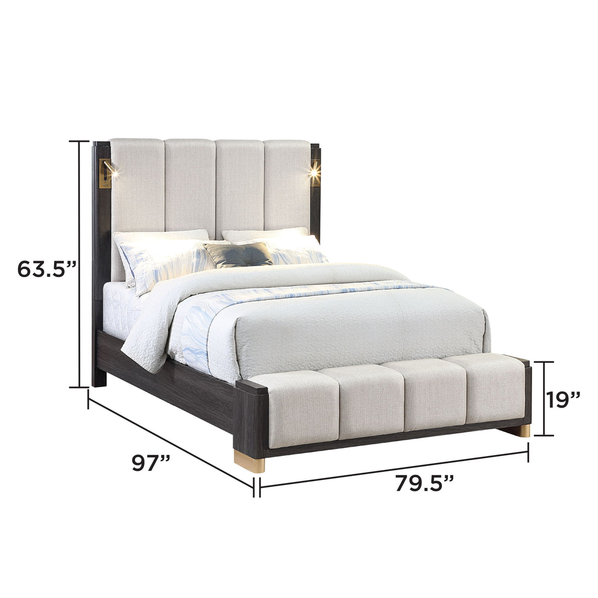 Clifton - Cama de plataforma tapizada