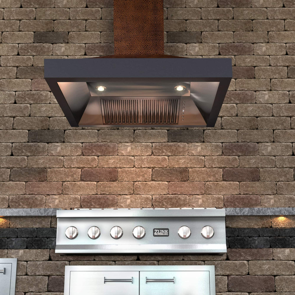 ZLINE - 30 inches - Externally Vented - Wall Range Hood - Hand Hammered Copper