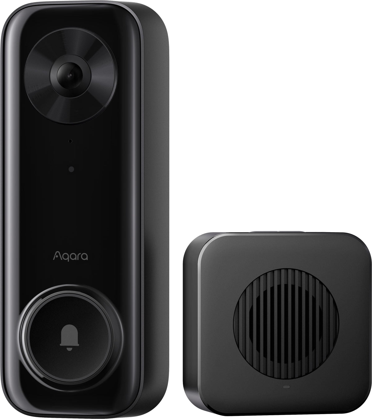 Aqara - G400 Select 24V Hardwired 2K 1536 x 1536 Res Wi-Fi Video Doorbell, Head-to-Toe View, Surface Install - No Subscription - Black