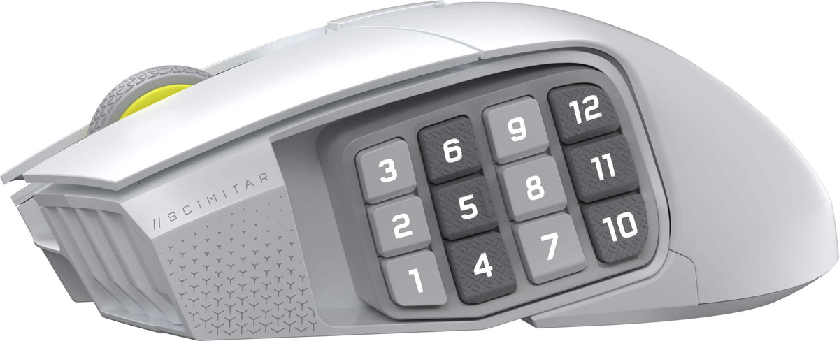 CORSAIR - Scimitar Elite Wireless SE MOBA/MMO Optical Gaming Mouse with 16 Programmable Buttons - Wireless - White