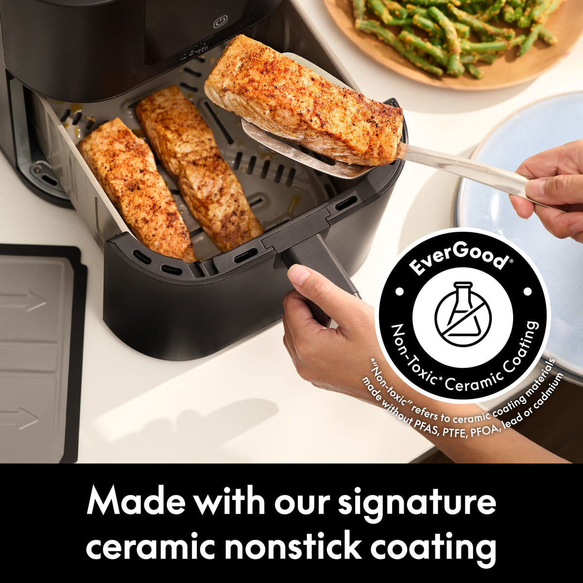 bella PRO - 8-qt. Slim Dual Flex Basket Air Fryer with 6 Easy-to-Use Functions - Black