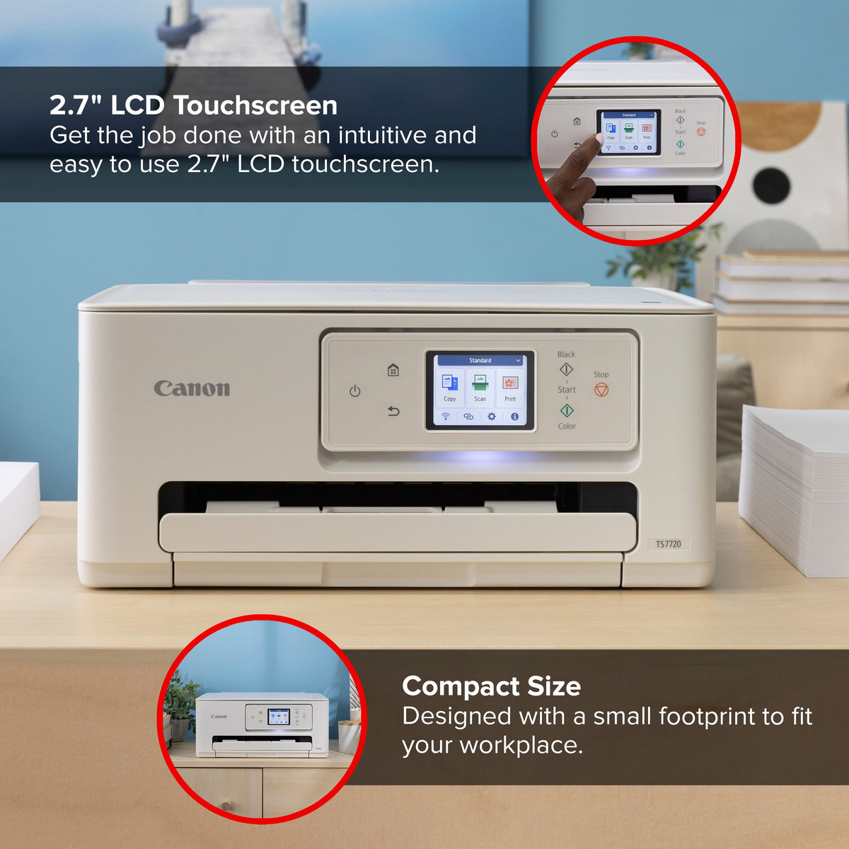 Canon - PIXMA TS7720 Wireless All-In-One Inkjet Printer - White