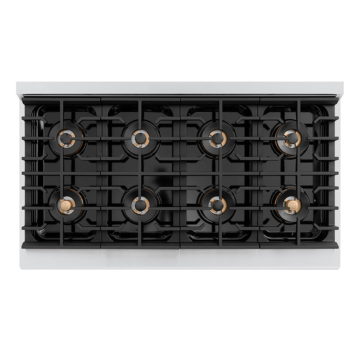 ZLINE - 48 in. Wide 8 Burner Autograph Paramount Dual Fuel Range w/ DuoPro Cooktop & White Doors w/ Gold Accents (PSDRZ-WM-48-G) - Stainless Steel with White Matte Door
