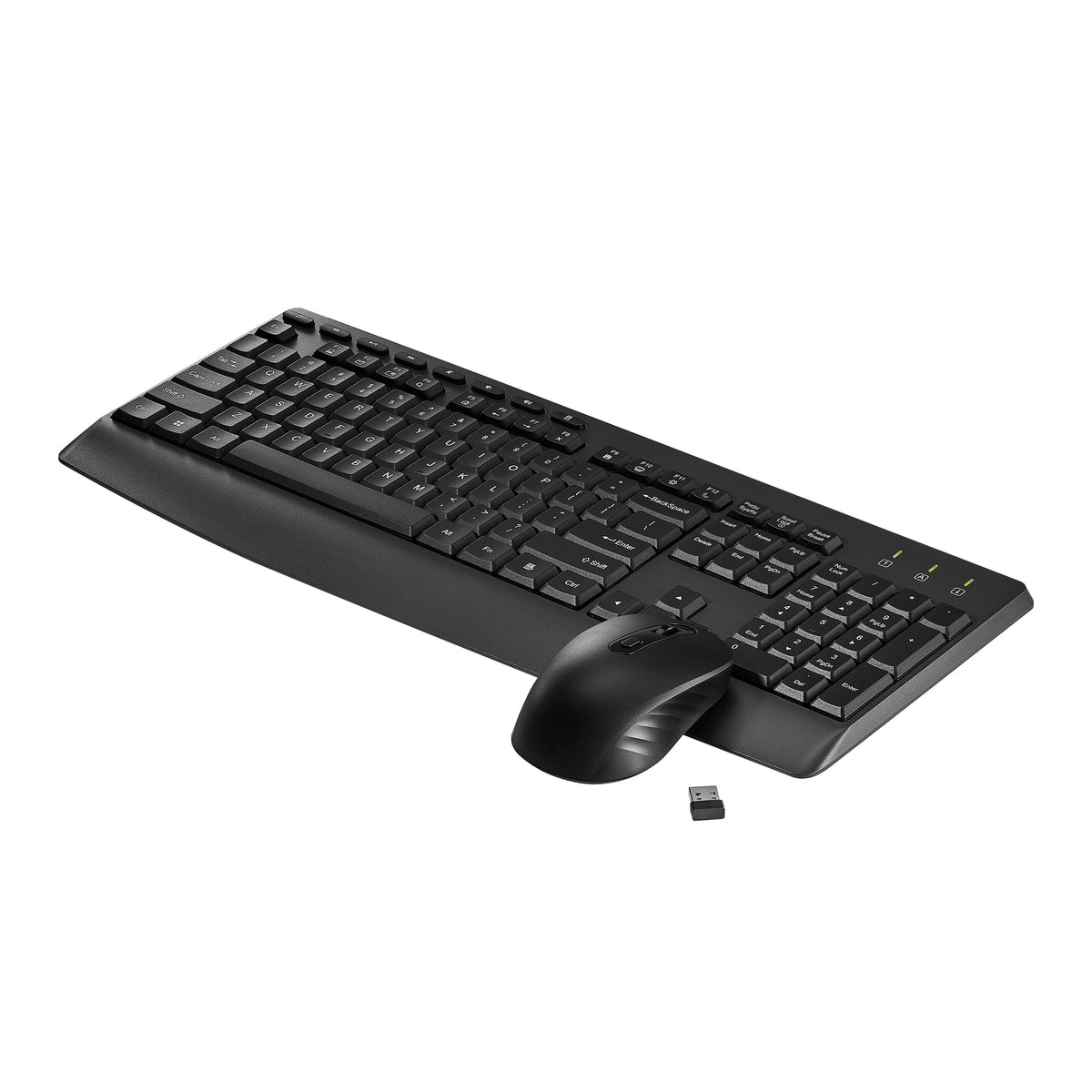 Best Buy essentials™ - Full-size Wireless Membrane Keyboard and Mouse Bundle with USB Receiver - Black