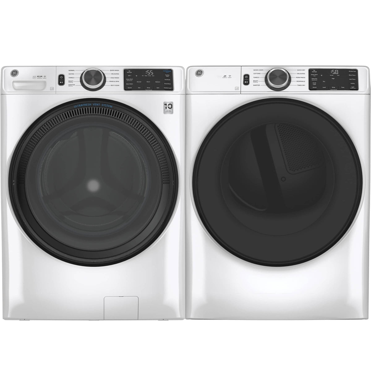 GE - 7.8 Cu. Ft. Stackable Smart 10-Cycle Electric Dryer - White