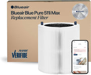 Blueair - Genuine 511i Max Replacement Filter for 511i Max AHAM Certified HEPASilent 99.97% particles, odors Carbon Filter - White