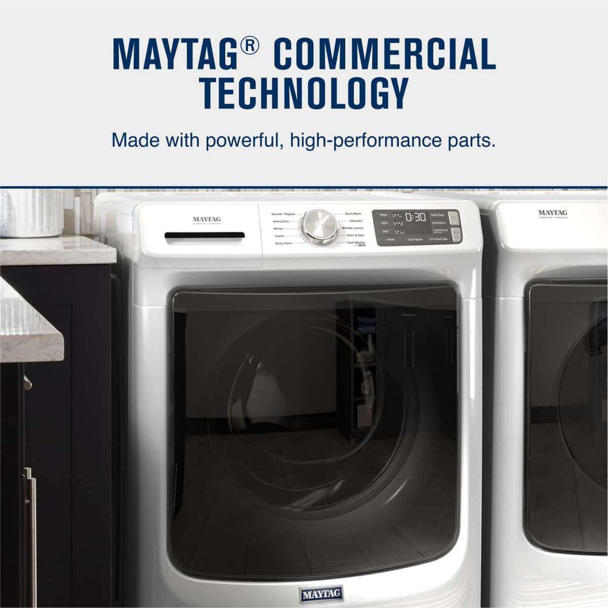 Maytag - 4.5 Cu. Ft. High-Efficiency Stackable Front Load Washer with Steam and Fresh Spin - White