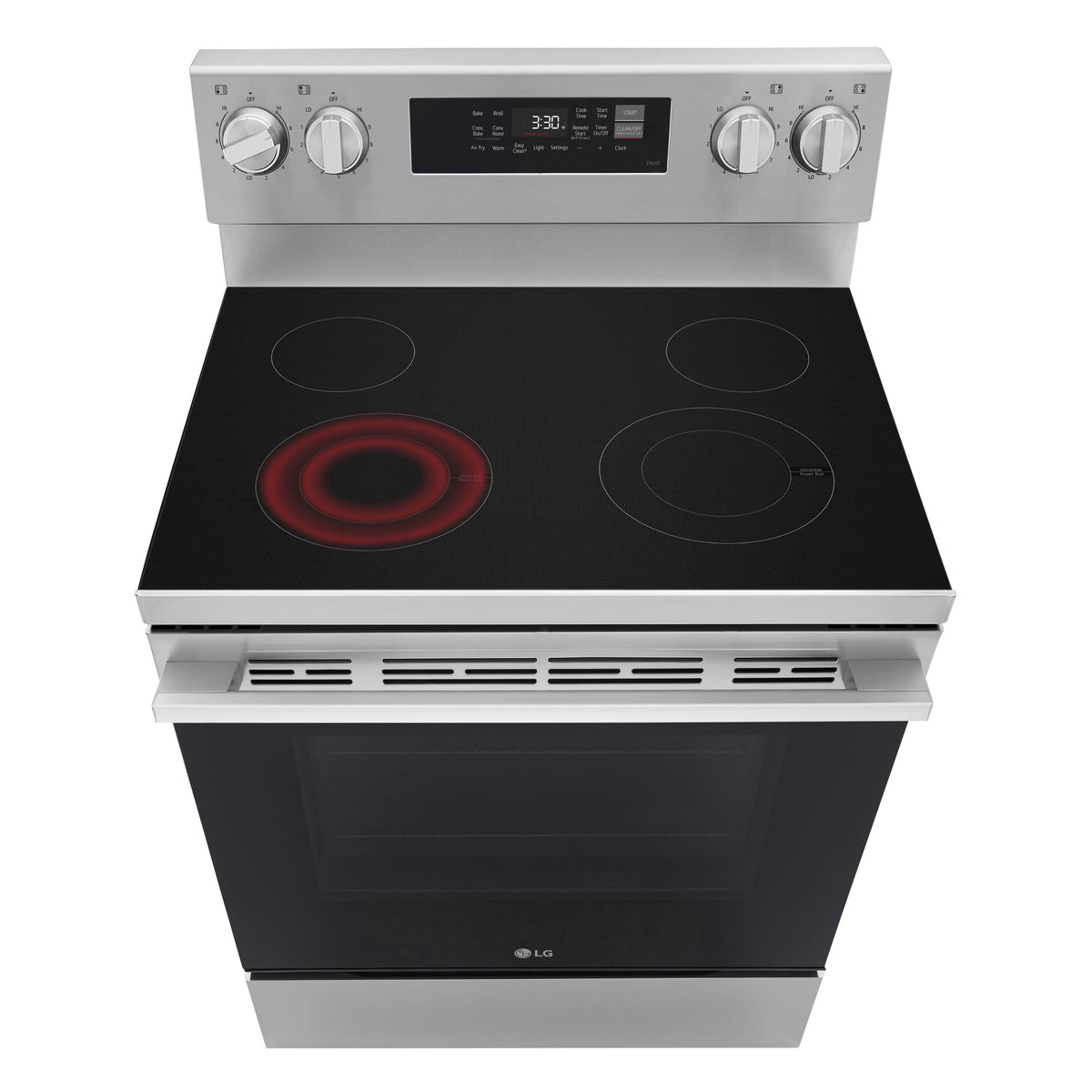 LG - 30-in Wide 6.3 Cu. Ft. Freestanding Electric Convection Smart Range with 4 Elements, Air Fry and WideView Window - Stainless Steel