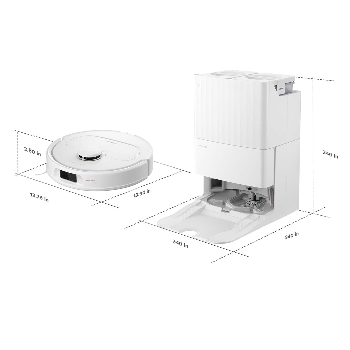 Roborock - Qrevo Pro Wi-Fi Connected Robot Vacuum and Mop with FlexiArm Design Edge Mopping, Dynamic Hot Water Mop Washing - White