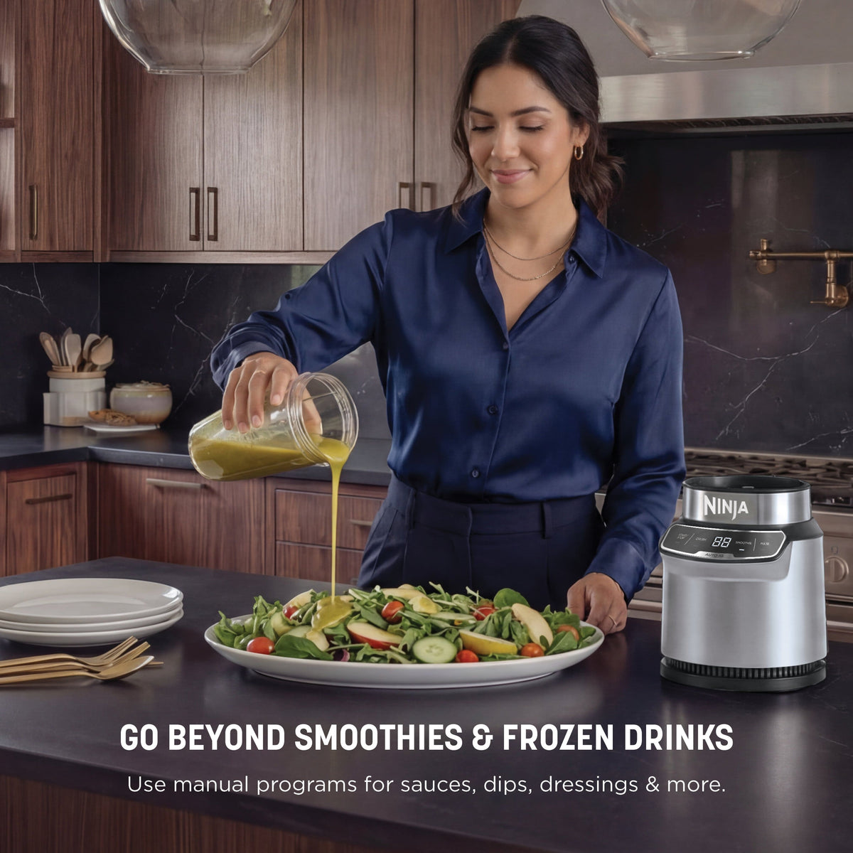 Ninja - Nutri-Blender Pro Personal Blender with Auto-iQ - Cloud Silver