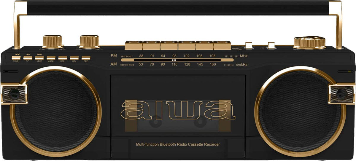Aiwa - Backtrack CD Boombox - Black/Gold