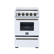 Forno Appliances - 24 in. Wide 4 Elements Loiano 2.3 Cu. Ft. Freestanding Electric Range with Storage Drawer - White