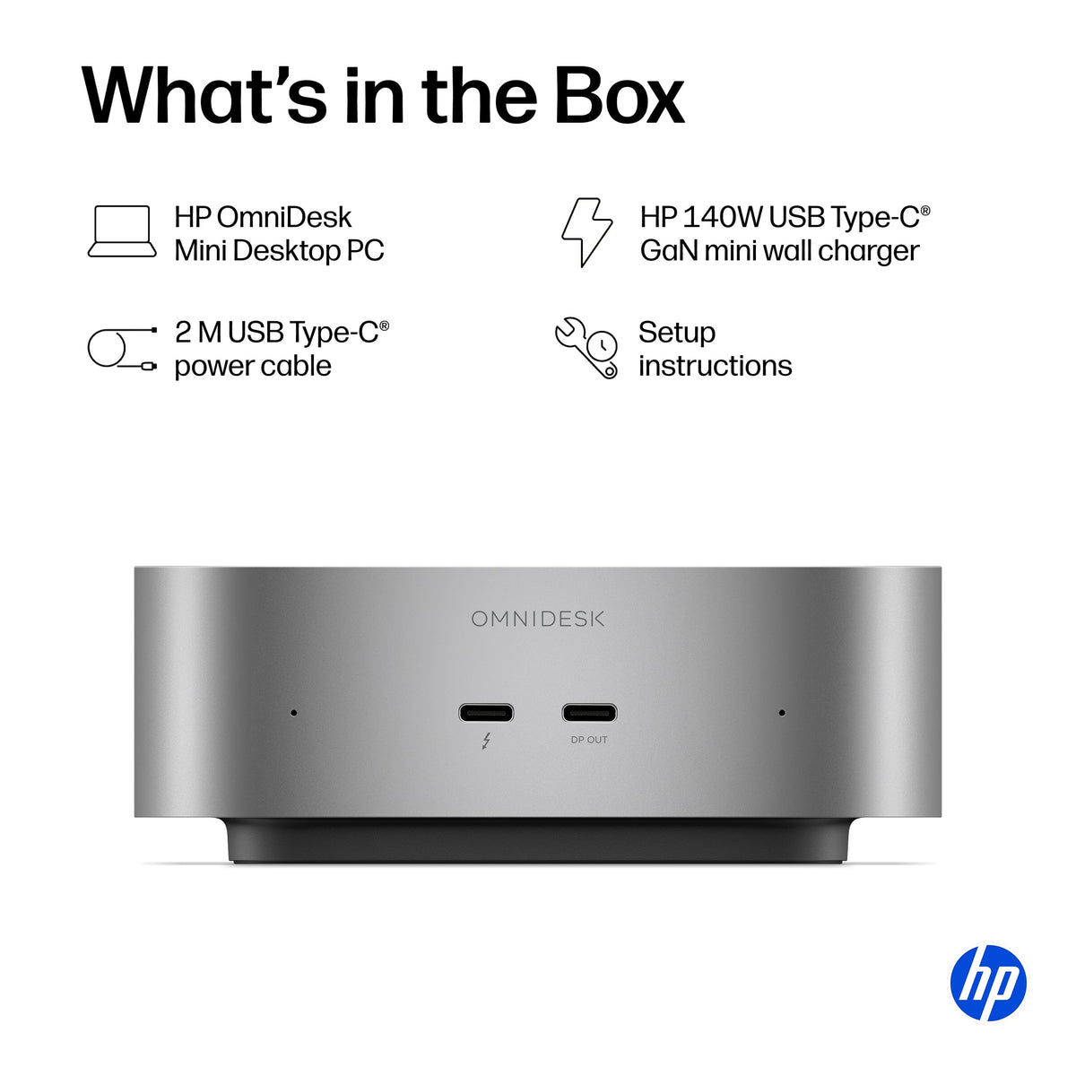 HP - OmniDesk Mini PC with Quad Display Support - Intel Core Ultra 7 356H - 16GB Memory - 512GB SSD - Smoke Silver