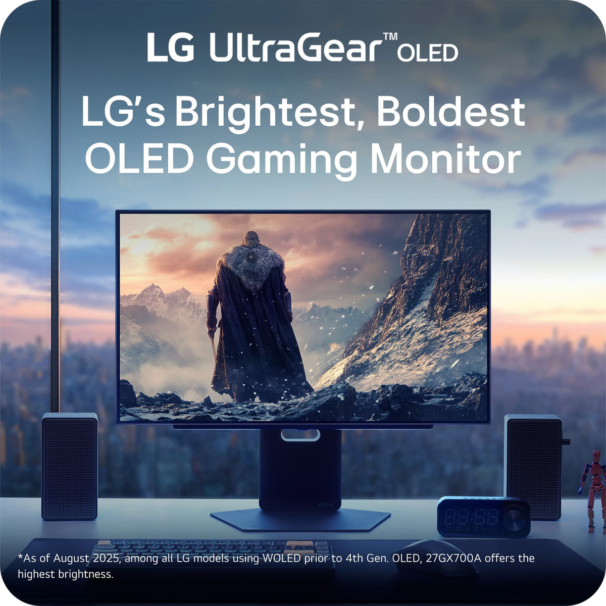 LG - UltraGear 27" OLED QHD 280Hz 0.03ms G-Sync and FreeSync Premium Pro Gaming Monitor with HDR500 (HDMI x2, DP, USB-A) - Black