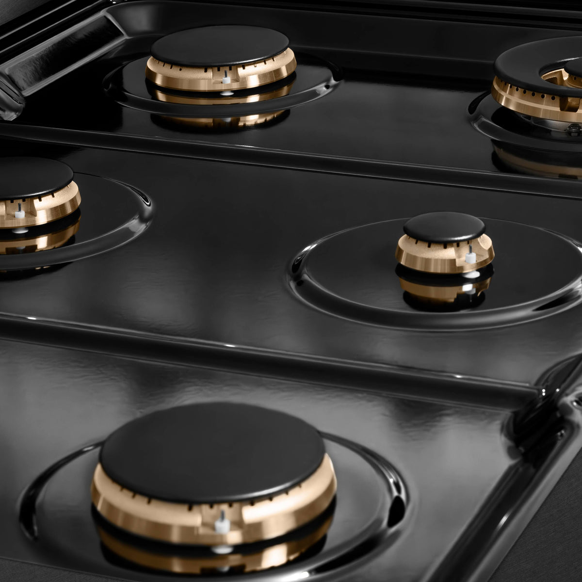 ZLINE - 36 in. Wide 6 Burner Paramount Gas Rangetop with  and Porcelain Cooktop in Black Satin Steel (SRTBS-BR-36) - Black Satin Stainless Steel
