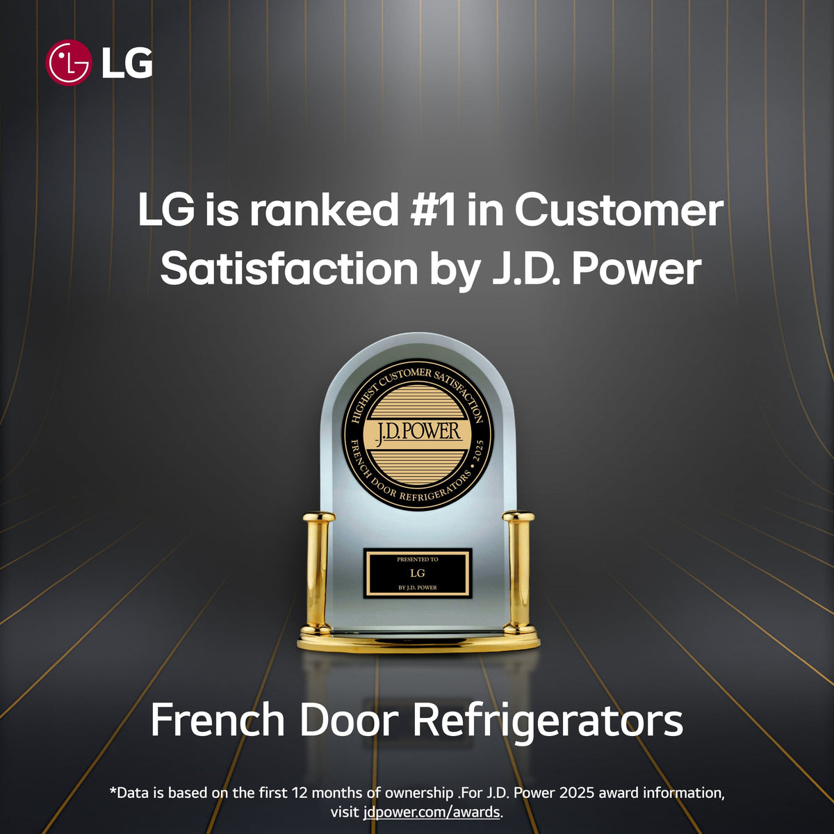 LG - 36-in Wide Counter-Depth MAX 25.5 Cu. Ft. French Door Smart Refrigerator with Dual Ice - Stainless Steel