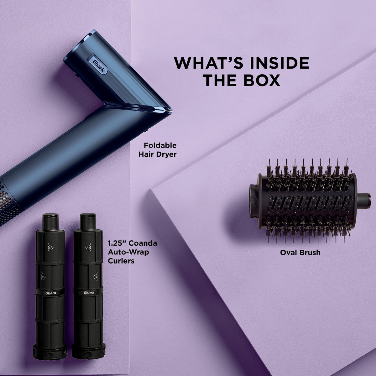Shark - FlexStyle Air Styling & Drying System, Powerful Hair Blow Dryer and Multi-Styler - Straight & Wavy Hair - Indigo Rush