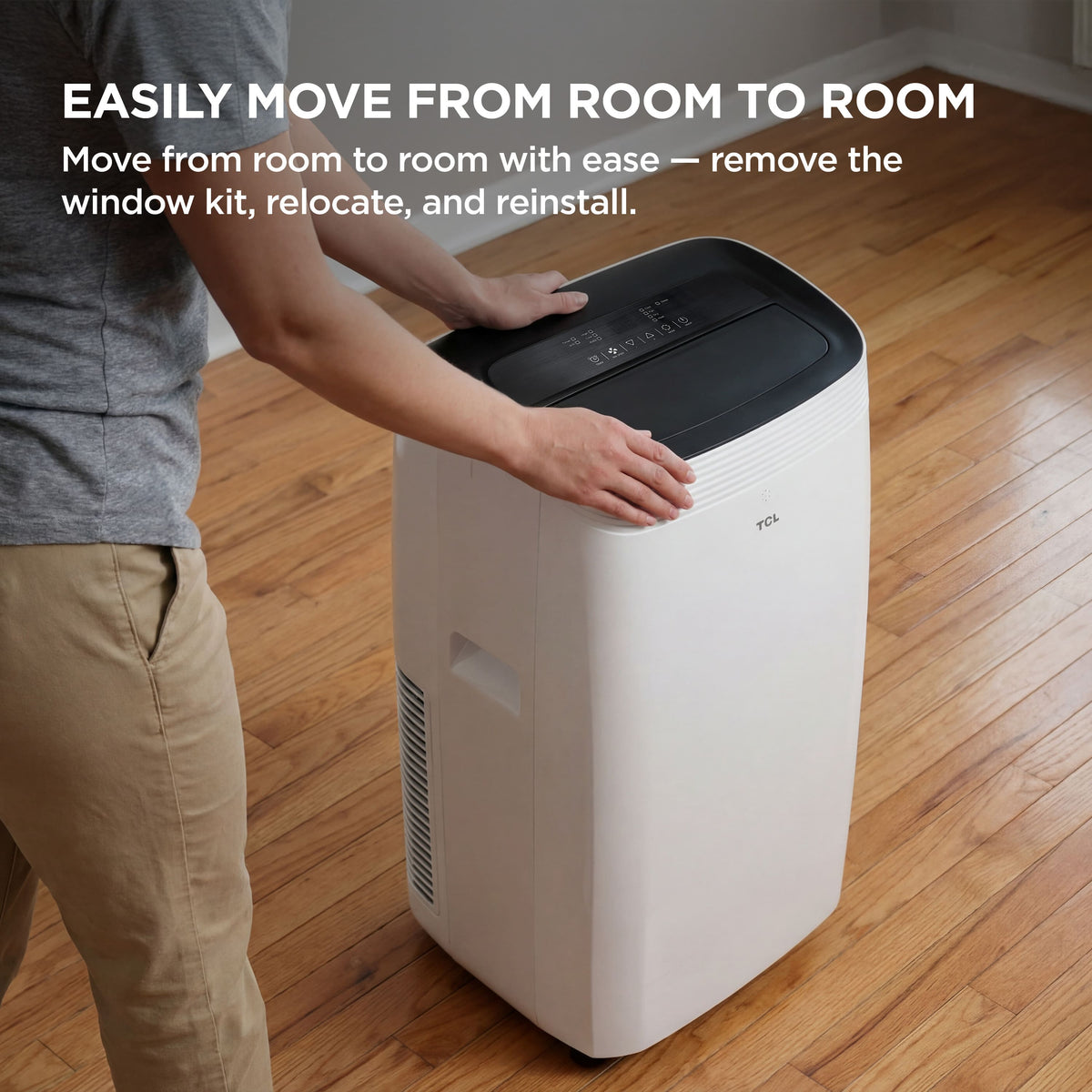 TCL - 450 Sq. Ft. 10,000 BTU Smart Portable Air Conditioner 3-in-1 with AC, Fan & Dehumidifier - White