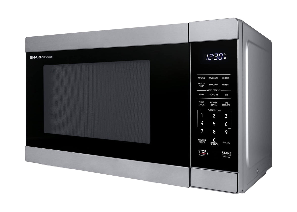Sharp - 1.1 cu ft Countertop Microwave With Sensor Cooking - Stainless Steel