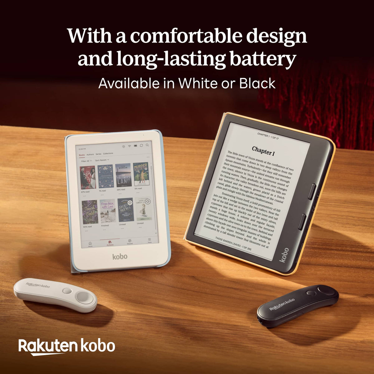 Remote- Page Turner-Compatible with Kobo eReaders-Hands Free Reading - Black